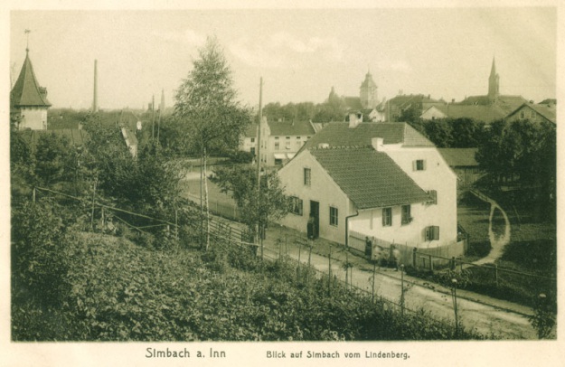 Blick auf die Lindenstraße vom Lindenberg aus, um 1915