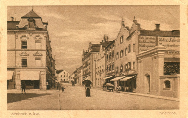Ansicht der Innstraße zwischen Rathausvorplatz und Stachus mit dem Geschäft von Jakob Wagner, um 1925