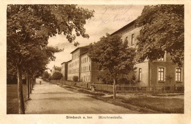 Die Schachthäuser in der Münchner Straße, um 1915