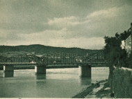 Österreichische Seite der Innbrücke von der Braunauer Lände aus, um 1920