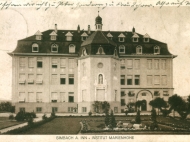 Das Institut Marienhöhe mit Vorgarten, um 1915