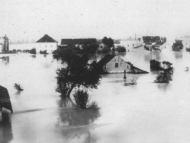 Hochwasser 1899, Blick vom Inndamm aus (aus dem Buch "Unser Simbach")