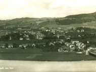 Gesamtansicht von Simbach vom Braunauer Kirchturm aus, Ende der 1920er Jahre