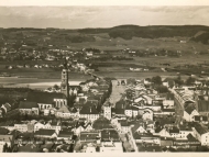 Fliegeraufnahme von Braunau in Richtung Simbach aufgenommen, 1939