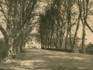 Ansicht der Alleestraße am Bahnhof in Richtung Schachthäuser, um 1935