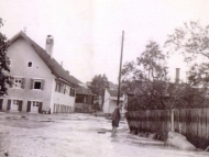 Simbach-Hochwasser 1938 im Kreuzberger Weg (Archiv Huber)