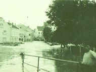 Simbach-Hochwasser 1938 in der Passauer Straße (Archiv Huber)