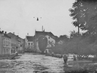 Simbach-Hochwasser 1938 in der Passauer Straße (Archiv Huber)